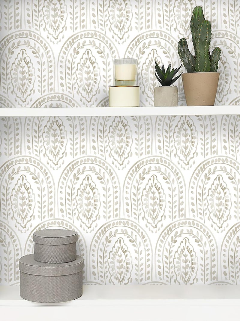 EeeComing Peel and Stick Wallpaper Boho Modern Wall Paper Peel and Stick Removable Contact Paper Self Adhesive Wallpapers for Bedroom and Bathroom Wallpaper Cabinet Shelf Liner Vinyl 118.1 "x17.3 - Image 5